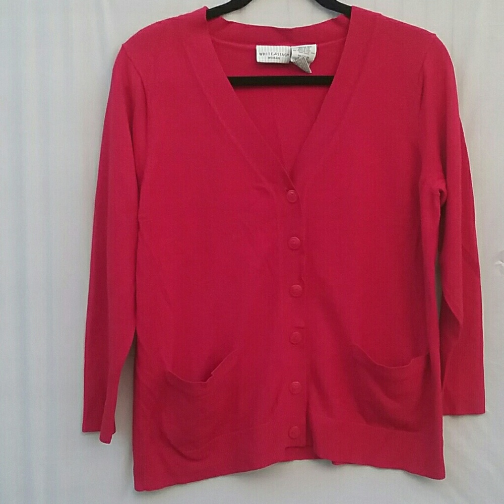 EUC classic red cardigan